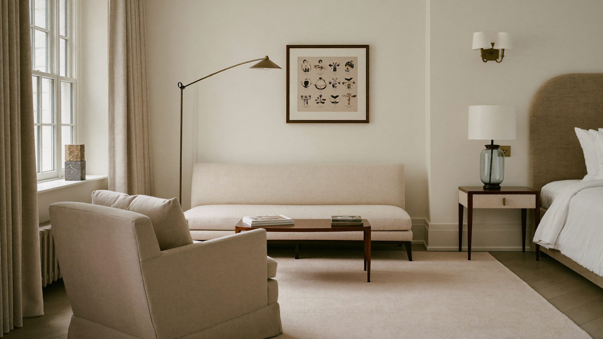 Menlyn Room at Vernora with king bed and reading corner